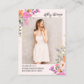 金ゴールドグリッターフローラ水彩写真大学ファンド エンクロージャーカード (裏面)