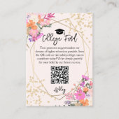 金ゴールドグリッターフローラ水彩写真大学ファンド エンクロージャーカード (正面)