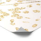 金ゴールドグリッターフローラ水色卒業へようこそ ポスター (角)