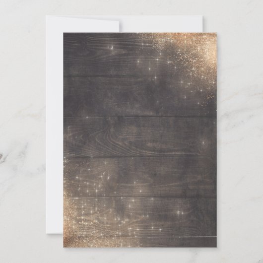 金ゴールドグリッターフローラ素朴カントリーベビーシャワー 招待状 (裏面)