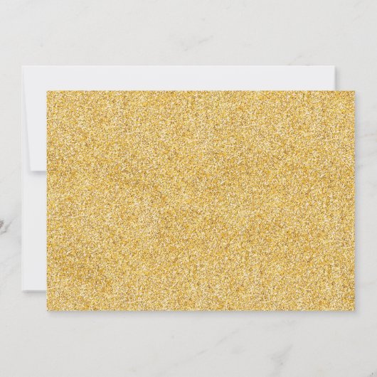 金ゴールドグリッターフローラ1st誕生日ユニコーン写真 招待状 (裏面)