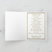 金ゴールドグリッターフローリッシュバレンタイングリーティングカード シーズンカード (内部)