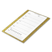 金ゴールドグリッターフードジャーナル – トレンディーシックな食事日記 ノートパッド (アングル)