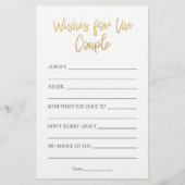 金ゴールドグリッターブライダルシャワーカップルへの願い (正面)