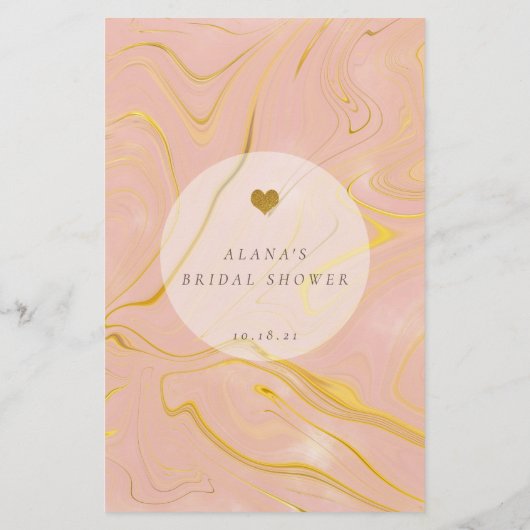 金ゴールドグリッターブライダルシャワーゲーム彼女はむしろ (裏面)