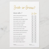 金ゴールドグリッターブライダルシャワーゲーム新郎新婦 (正面)