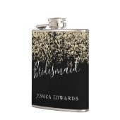 金ゴールドグリッターブライダルパーティブリデシュ結婚メイドの贈り物 フラスク (左)