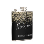 金ゴールドグリッターブライダルパーティブリデシュ結婚メイドの贈り物 フラスク (右)