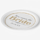 金ゴールドグリッターブライド&ダイヤモンド ペーパープレート (アングル)