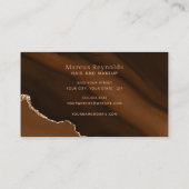 金ゴールドグリッターブラウンマーブルアゲート 名刺 (裏面)
