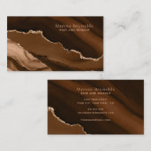 金ゴールドグリッターブラウンマーブルアゲート 名刺 (正面/裏面)