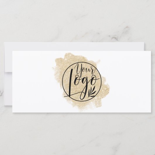 金ゴールドグリッターブラシストロークのギフト証明書のロゴ (裏面)
