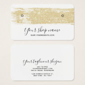 金ゴールドグリッターブラシストロークスタッドイヤリング表示 (正面&裏面)