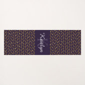 金ゴールドグリッターブラシストローク（紫） ヨガマット (裏面(横))