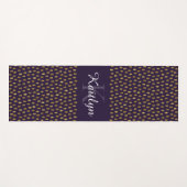 金ゴールドグリッターブラシストローク（紫） ヨガマット (正面(横))