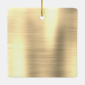 金ゴールドグリッターブラシ仕上げ金属モノグラム名 セラミックオーナメント (裏面)