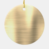 金ゴールドグリッターブラシ仕上げ金属モノグラム名 セラミックオーナメント (裏面)