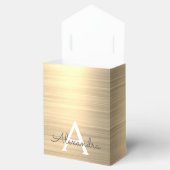 金ゴールドグリッターブラシ仕上げ金属モノグラム名 フェイバーボックス (オープン)