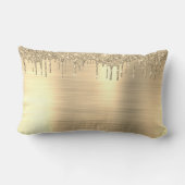 金ゴールドグリッターブラシ仕上げ金属モノグラム名 ランバークッション (裏面)