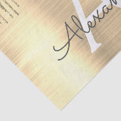 金ゴールドグリッターブラシ仕上げ金属モノグラム名 薄葉紙 (詳細)