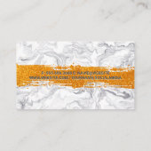 金ゴールドグリッターブラシ |大理石モダン石 名刺 (裏面)