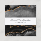 金ゴールドグリッターブラックアゲートスクエア名刺 スクエア名刺 (正面)