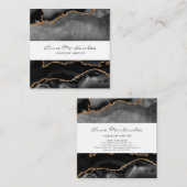 金ゴールドグリッターブラックアゲートスクエア名刺 スクエア名刺 (正面/裏面)