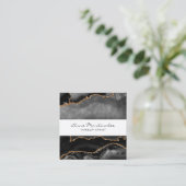 金ゴールドグリッターブラックアゲートスクエア名刺 スクエア名刺 (スタンド正面)