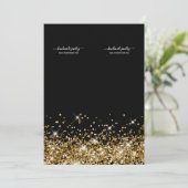 金ゴールドグリッターブラックアンカットネックレスディスプレイカード 招待状 (スタンド正面)