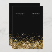 金ゴールドグリッターブラックアンカットネックレスディスプレイカード 招待状 (正面/裏面)