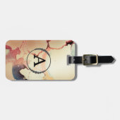 *~*金ゴールドグリッターブラックイニシャルダきらきら光るイヤ ラゲッジタグ (正面横)