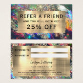 金ゴールドグリッターブラックオパール紹介カード (正面&裏面)