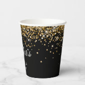 金ゴールドグリッターブラックスウィート16 紙コップ (裏面)
