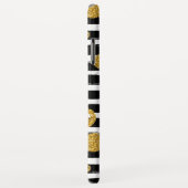 金ゴールドグリッターブラックストライプ Case-Mate iPhoneケース (裏面/右)