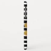 金ゴールドグリッターブラックストライプ Case-Mate iPhoneケース (裏面/左)