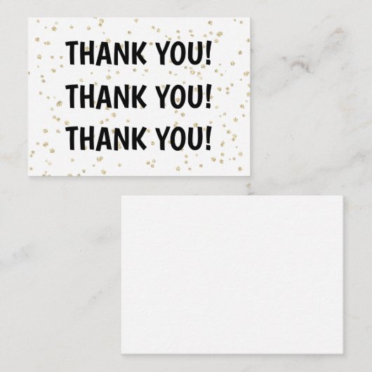 金ゴールドグリッターブラックニューイヤーズサンキューイブ ノートカード (正面/裏面)