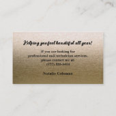 金ゴールドグリッターブラックネイリスト名刺 名刺 (裏面)