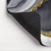 金ゴールドグリッターブラックパーソナライズ マウスパッド (コーナー)