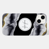 金ゴールドグリッターブラックパーソナライズ Case-Mate iPhoneケース (裏面 (横))