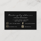 金ゴールドグリッターブラックメイクアップラッシュインスタグラムFBメール 名刺 (裏面)