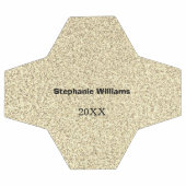 金ゴールドグリッターブラック名前をカスタムする結婚ブライダルギフト サッカーボール (フラット)