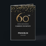金ゴールドグリッターブラック紙吹雪60th birthdayプログラム プログラム<br><div class="desc">この金ゴールドグリッターとブラック紙吹雪60th誕生日パーティプログラムデザインをパーソナライズ。お客祝様のパーティーの旅程を含め、誕生日のお祝いイベントからの特別なメッセージを持つ。特別なメッセージ素晴らしは客感謝してい客が正しいパーティーを開始する機会である。</div>