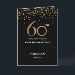 金ゴールドグリッターブラック紙吹雪60th birthdayプログラム プログラム<br><div class="desc">この金ゴールドグリッターとブラック紙吹雪60th誕生日パーティプログラムデザインをパーソナライズ。お客祝様のパーティーの旅程を含め、誕生日のお祝いイベントからの特別なメッセージを持つ。特別なメッセージ素晴らしは客感謝してい客が正しいパーティーを開始する機会である。</div>