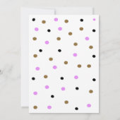 金ゴールドグリッターブラック&パープルキャット誕生日 招待状 (裏面)