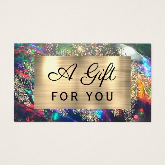 金ゴールドグリッターブラックopalギフトカード (正面)