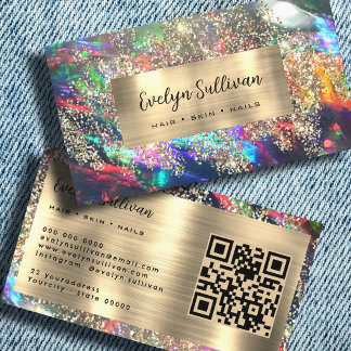 金ゴールドグリッターブラックopal名刺 名刺