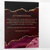 金ゴールドグリッターブルガンディアゲテ結婚ゲード 三つ折り招待状 (内部最初)