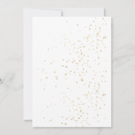 金ゴールドグリッターブルガンディダリアバラフローラ誕生日 招待状 (裏面)