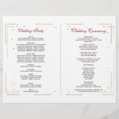 金ゴールドグリッターブルゴーニュフローラ結婚式 プログラム (裏面)