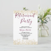 金ゴールドグリッターブルゴーニュ退職パーティー 招待状 (スタンド正面)